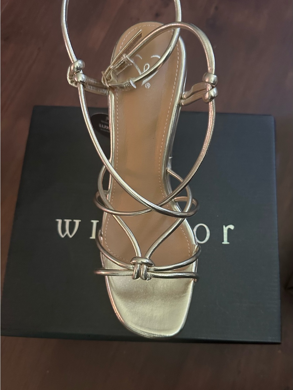 Windsor Metallic Gold Strappy Wedge Sandals